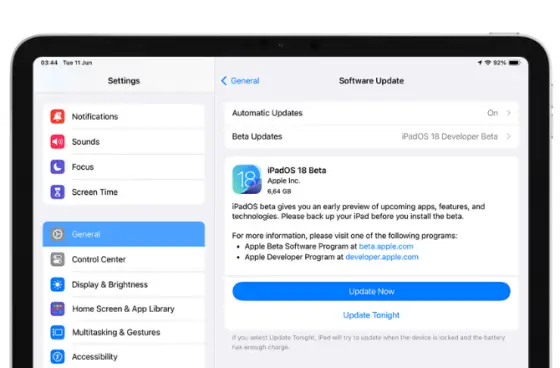 Steps to Install iPadOS 18 Developer Beta